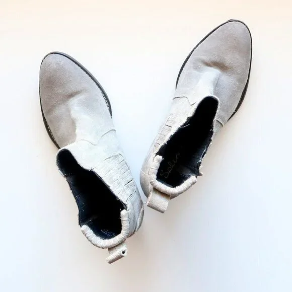 Splendid Grey Suede Leather Western Cowgirl / Cowboy Ankle Boots / Booties Sz. 8 - Picture 13 of 16